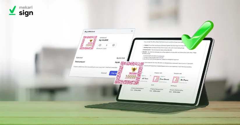 Illustrasi. Mekari Sign sebagai Distributor Meterai Elektronik