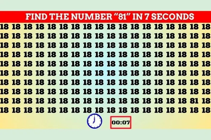 Tes Penglihatan: 7 Detik! Cari Angka 81 di antara Deretan Angka 18, Yakin Punya Mata Tajam?