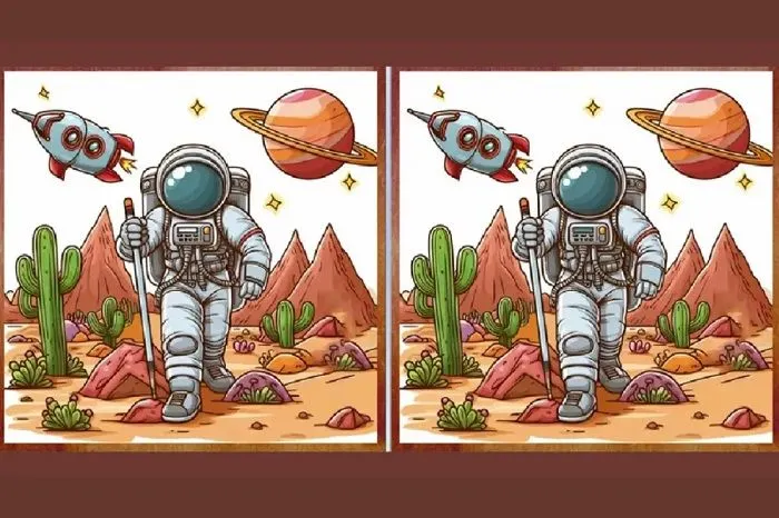 Tes IQ: Yuk Rehat Sebentar dengan Bermain! Temukan 3 Perbedaan pada Gambar Astronot Ini, Bisa?