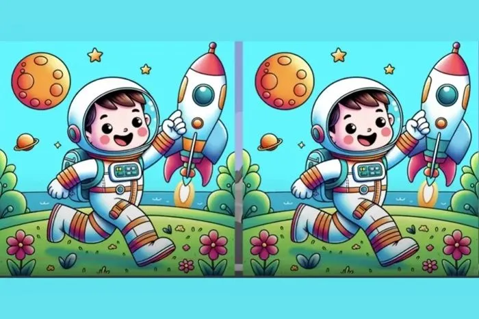 Tes IQ: Amati Kedua Gambar Astronot Ini, Temukan 3 Perbedaan yang Ada, Fokuskan Mata Kamu!