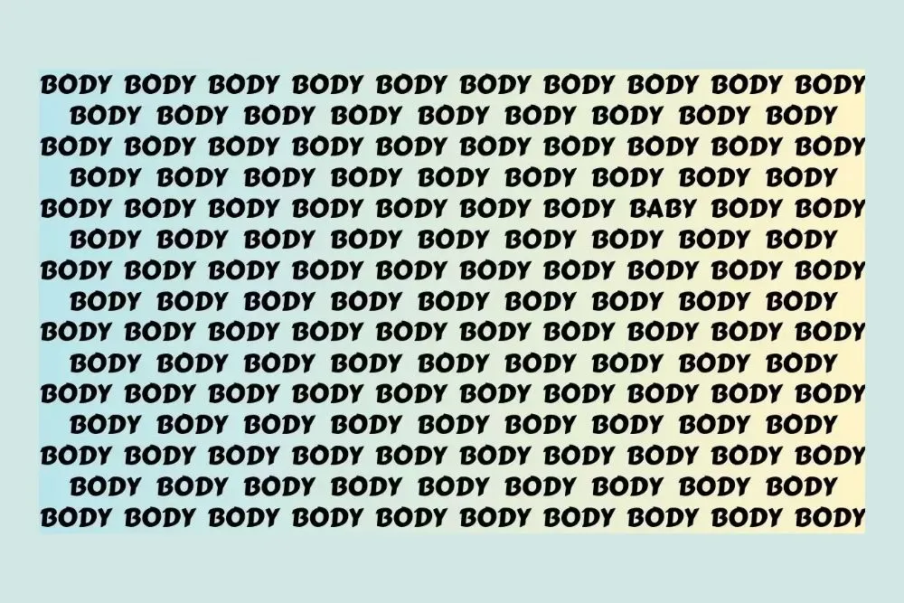 Tes Penglihatan: Cari Kata BABY dalam Kumpulan Kata BODY