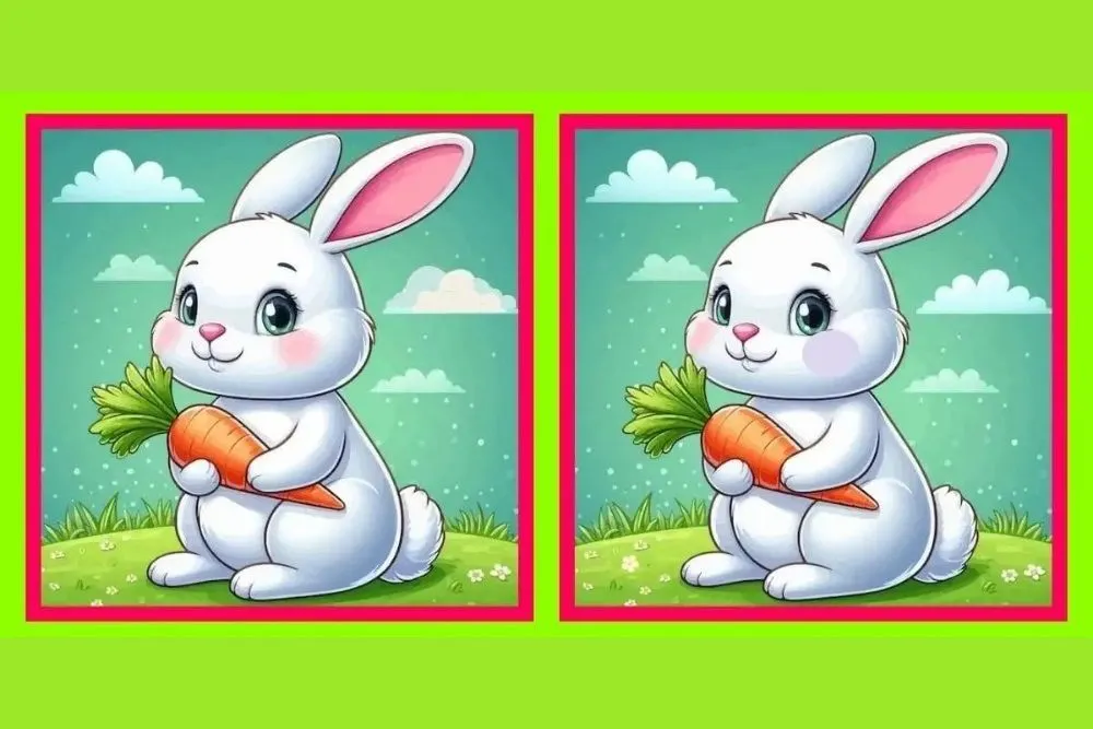 Kamu bisa rebahan sambil bermain dengan melatih diri sendiri untuk menemukan 3 perbedaan pada gambar kedua kelinci yang memegang wortel.