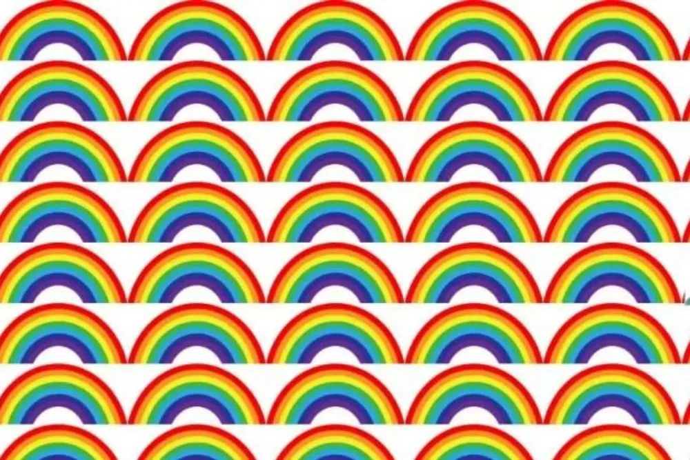 Gambar tes penglihatan ini terdiri dari deretan pelangi warna-warni, namun ternyata ada satu pelangi yang paling berbeda dari yang lainnya.