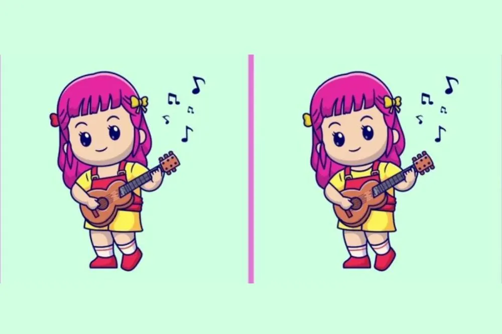 Tes IQ: Cari 3 Perbedaan pada Gambar Anak Gadis yang Sedang Bermain Gitar