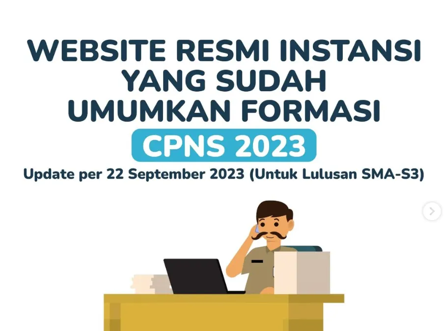 Daftar Link Website Instansi dan Kementerian yang Sudah Mengumumkan Formasi CPNS atau CASN 2023, Apa Saja? (Instagram @studicpns.id)