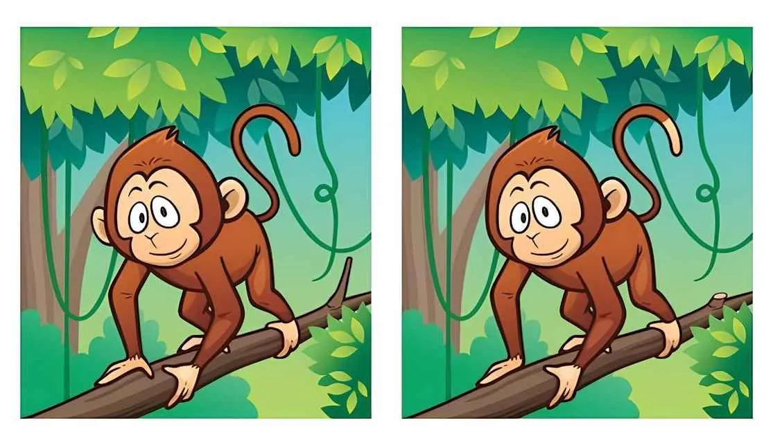 Tes IQ: Siap Bermain Asah Otak? Temukan 5 Perbedaan pada Gambar Monyet Duduk di Dahan Pohon, Buktikan Seberapa Baik Analisamu