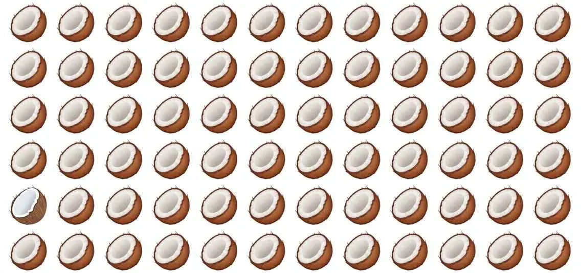 Tes Ilusi Optik: Temukan Gambar Kelapa yang Berbeda dalam Waktu 4 Detik!