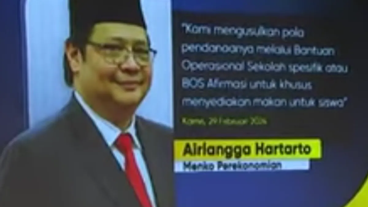 Menko Perekonomian Airlangga Hartarto Soal Program Makan Siang Gratis 