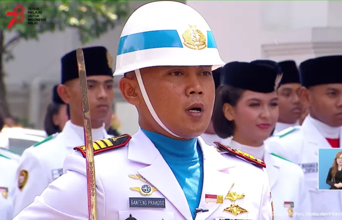 Kapten Mar Ganteng Prakoso, Komandan Kompi Paskibraka pada Upacara HUT RI Ke-78 di Istana Negara