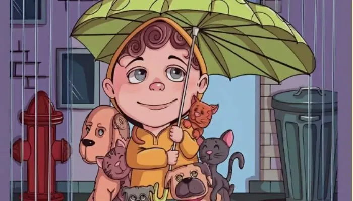 Temukan 1 Tulang yang Tersembunyi Dalam Gambar Gadis, Kucing, dan Anjing Ini