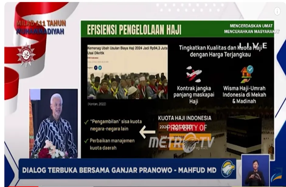 Ganjar Pranowo dan Mahfud MD Hadiri Acara Dialog Terbuka di UMJ