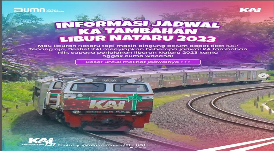 Illustrasi. Mau Liburan Nataru 2023 di Bulan Desember Naik Kereta Api? Ada Jadwal KA Tambahan! 