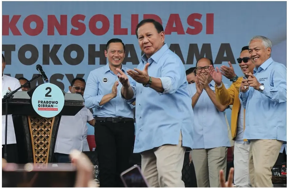 Kampanye di Tasikmalaya Jawa Barat, Prabowo Subianto Terlihat Kompak Bersama Ridwan Kamil dan AHY