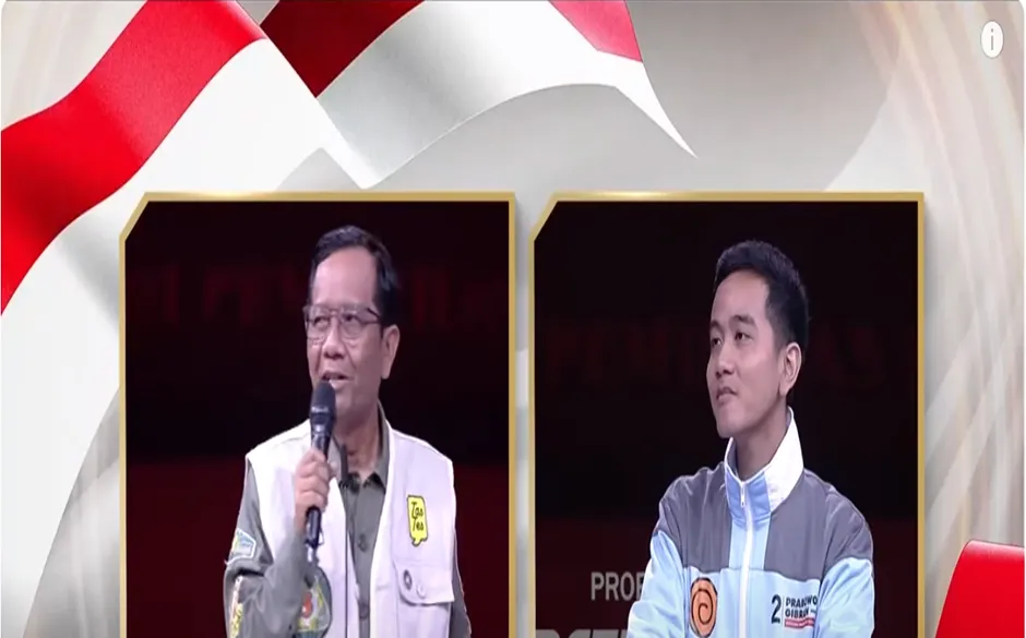 Mahfud MD dan Gibran di Debat Cawapres Kedua