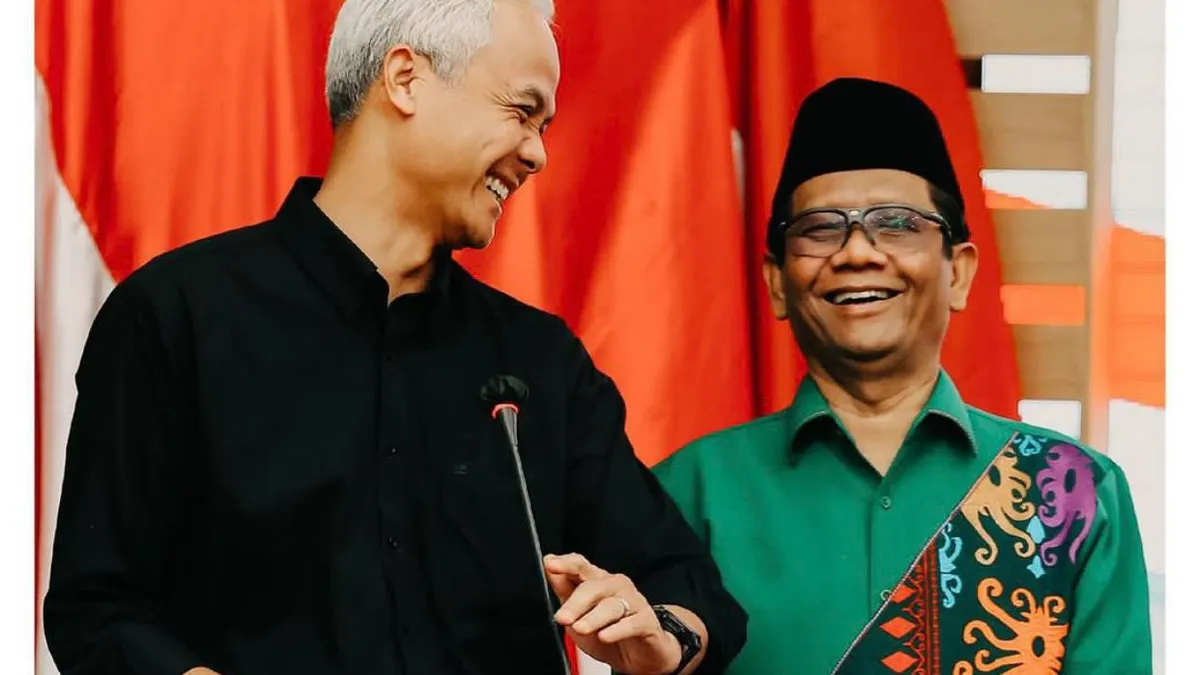 Potret Ganjar Pranowo dan Mahfud MD