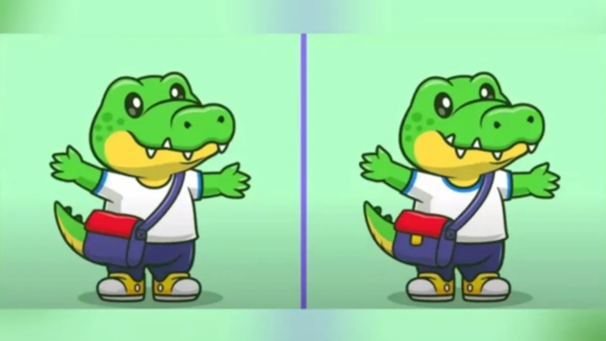 Tes iq Dengan Temukan 3 Perbedaan di Gambar Buaya Lucu Ini