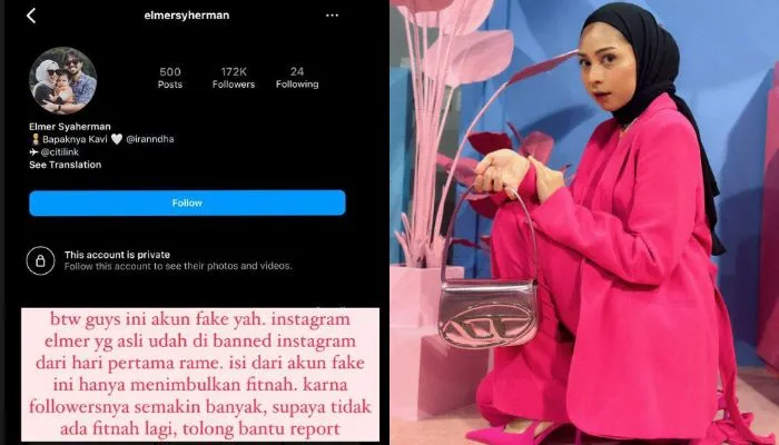 Ira Nandha Tegaskan Akun IG Elmer Syaherman yang Kini Ramai Beredar Fake