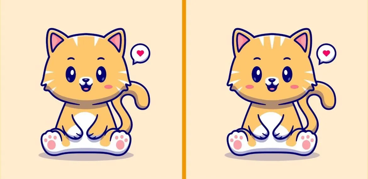 Pada tes penglihatan ini kamu akan diminta untuk menemukan 3 perbedaan pada gambar anak kucing.