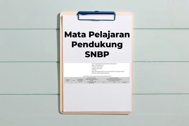 Daftar mapel pendukung SNBP dari Kemendikbud dengan format PDF.