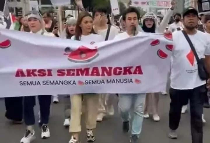 Najwa Shihab kala ikut aksi bela Palestina di Monas 
