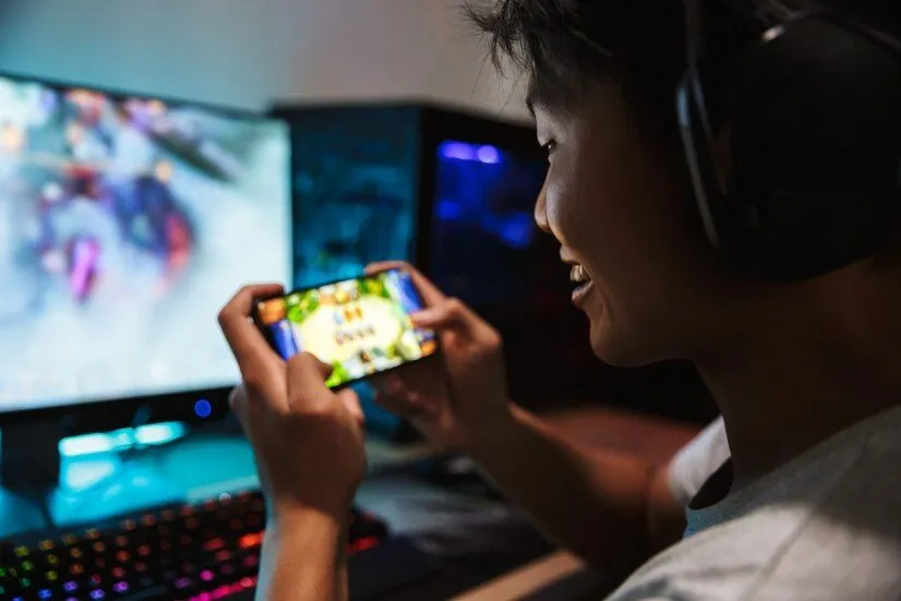 Ilustrasi bermain game