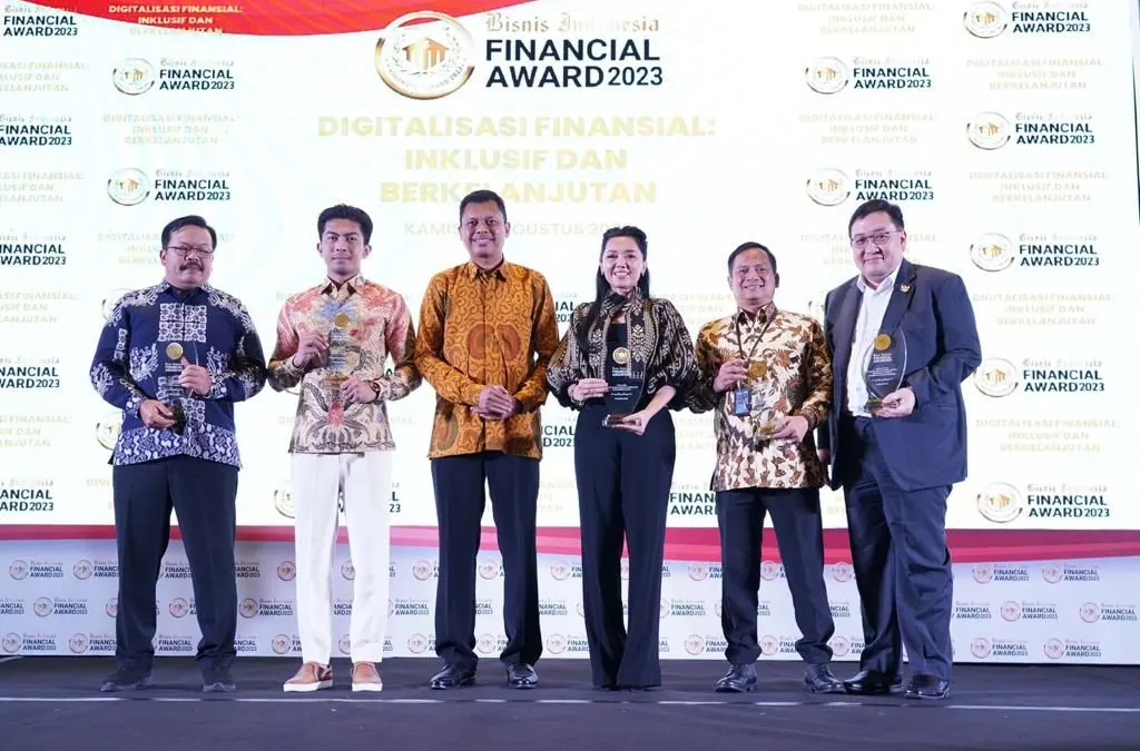 Permodalan Nasional Madani (PNM) jadi panutan pembiayaan Ultra Mikro (UMK) di Indonesia hingga raih penghargaan The Most Outstanding Corporate in Ultra Micro Finance for Communities Empowerment dari Bisnis Indonesia Financial Award 2023 di Hotel Westin Jakarta dini hari, Kamis, 24 Agustus 2023.