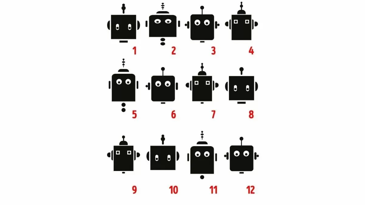 Tes IQ: Temukan 2 Robot Serupa dalam 5 Detik, Jajal Kecerdasanmu!