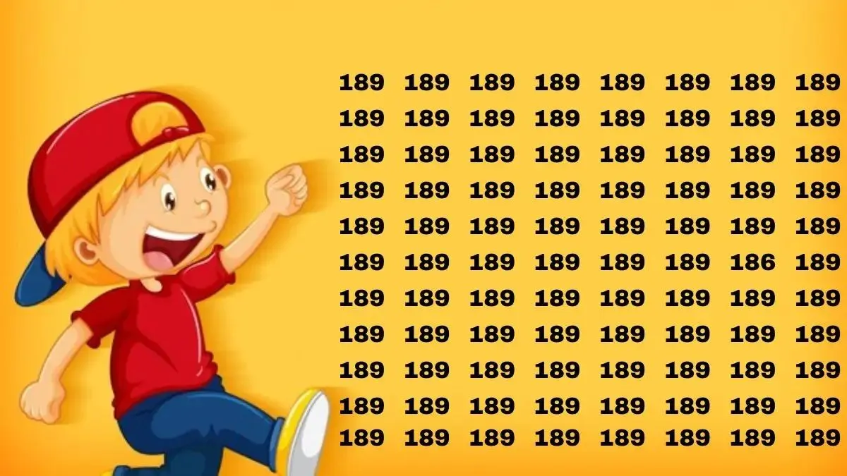 Coba perhatikan baik-baik gambar dan temukan angka 186 pada kumpulan 189 dengan benar dan teliti.