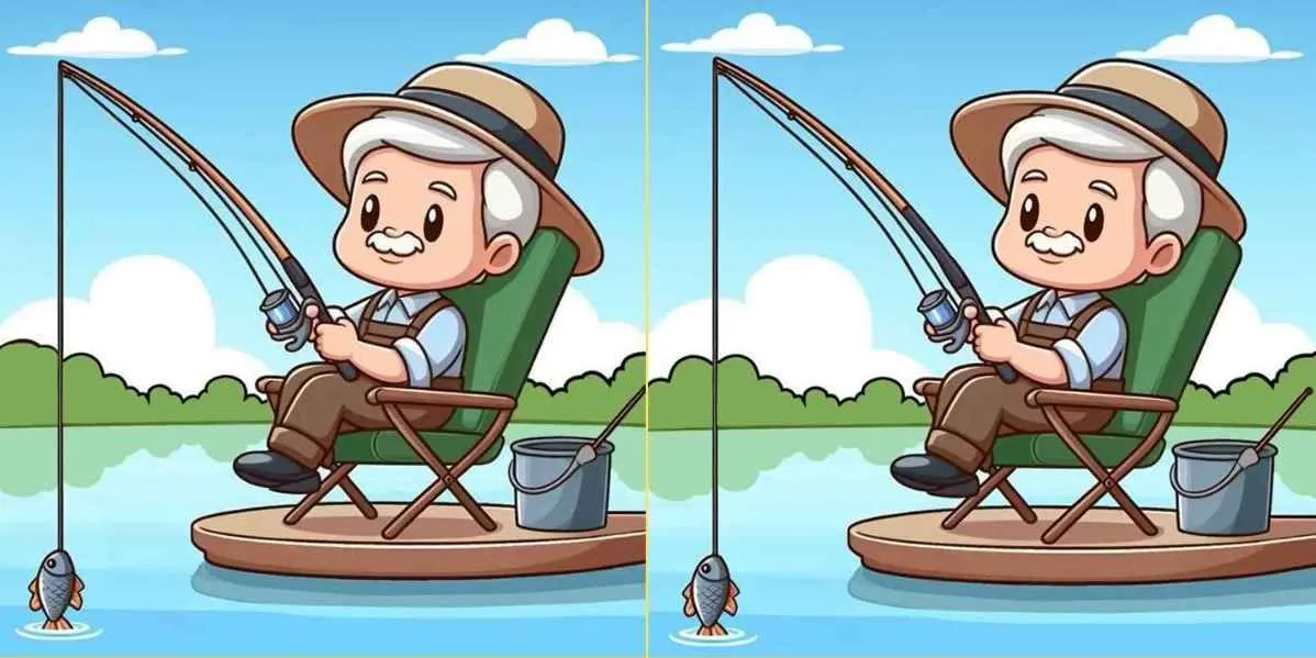 Tes IQ: Uji Keterampilan Observasi, Yuk Coba Temukan 3 Perbedaan pada Gambar Kakek Sedang Memancing Ini