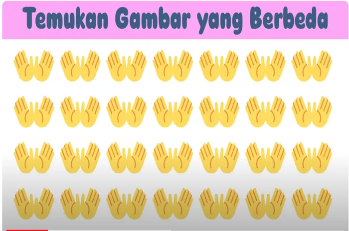 Tes Penglihatan: Temukan 1 Gambar Tangan dengan Jari yang Berbeda dalam Waktu 15 Detik! Bisa?
