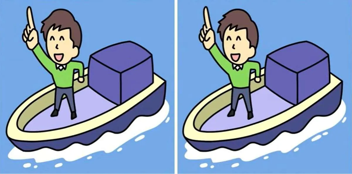 Tes Penglihatan: Yuk Uji Ketelitian Kamu, Coba Temukan 3 Perbedaan pada Gambar Pria yang Sedang Naik Perahu
