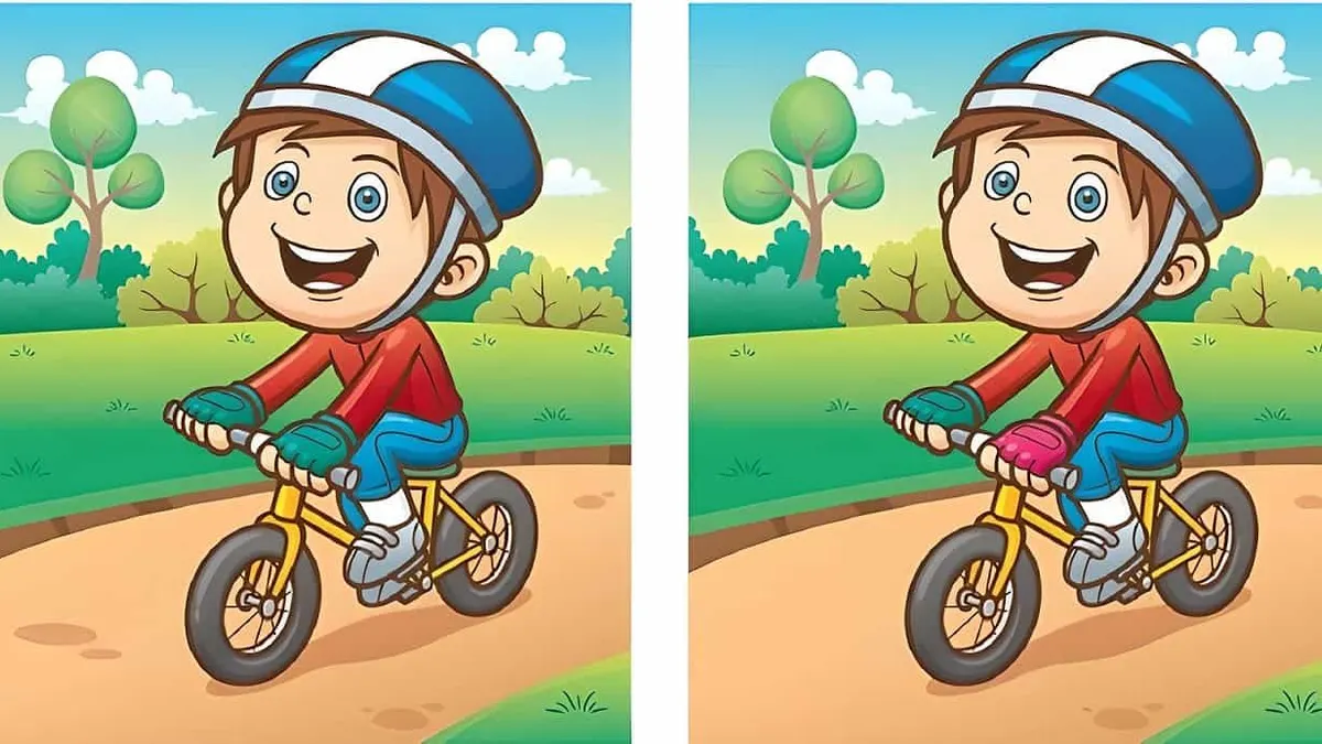 Tes IQ: Uji Kemampuan Observasimu dengan Temukan 4 Perbedaan pada Gambar Anak Naik Sepeda dalam Waktu 12 Detik