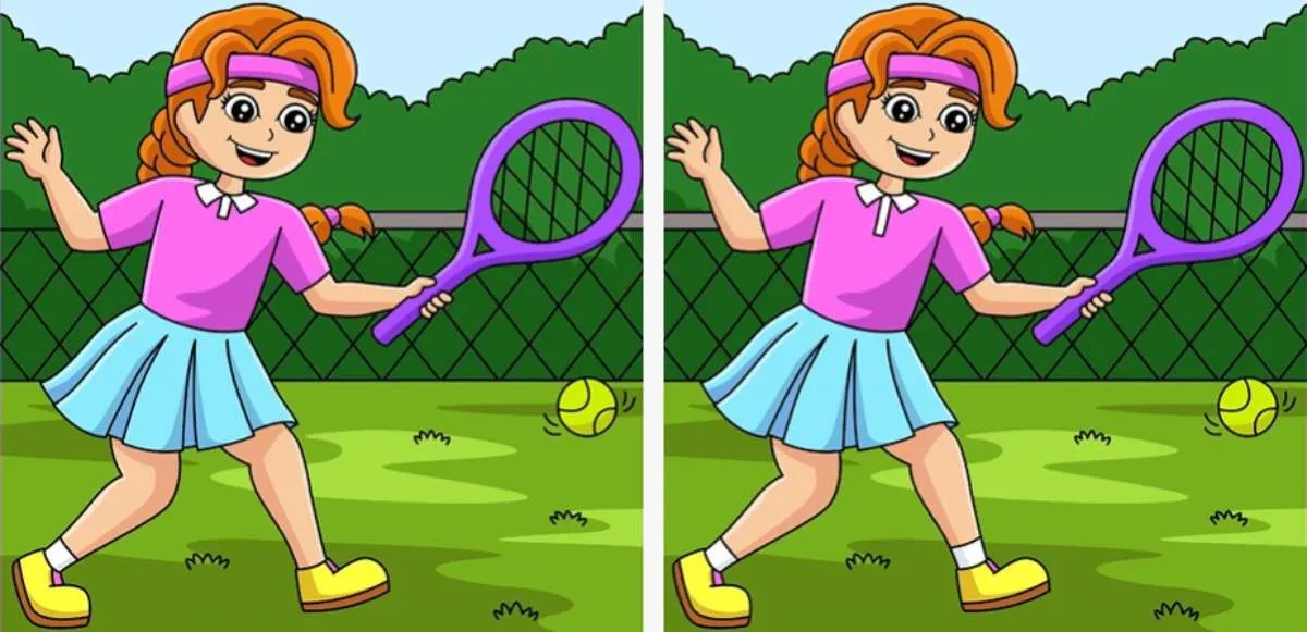 Tes Penglihatan: Temukan 3 Perbedaan dari Gambar Wanita yang Sedang Main Tenis