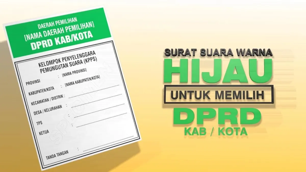 Cara Coblos Surat Suara Pemilu Tahun 2024 yang Sah bagi DPRD Kabupaten/Kota