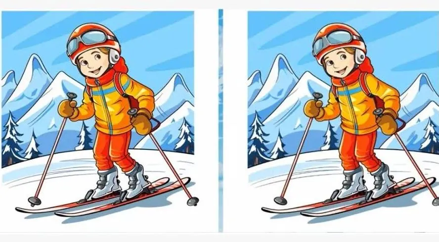 Tes IQ: Konsentrasi Menurun? Coba Temukan 3 Perbedaan pada Gambar Anak Bermain Ski untuk Uji Daya Fokusmu