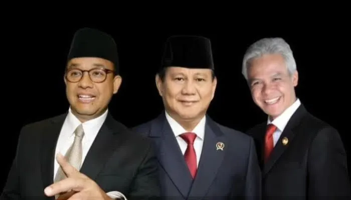 Capres Prabowo Subianto, Ganjar Pranowo, dan Anies Baswedan.