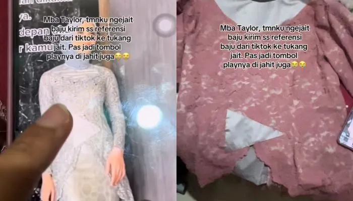 Viral seorang wanita yang membuat netizen terkejut karena menjahit baju kebaya di seorang penjahit.
