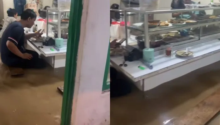 Viral Warteg di Bandung Tetap Buka Meski Banjir Selutut Orang Dewasa