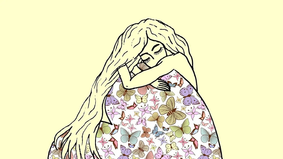 Illustrasi. Butterfly Hug