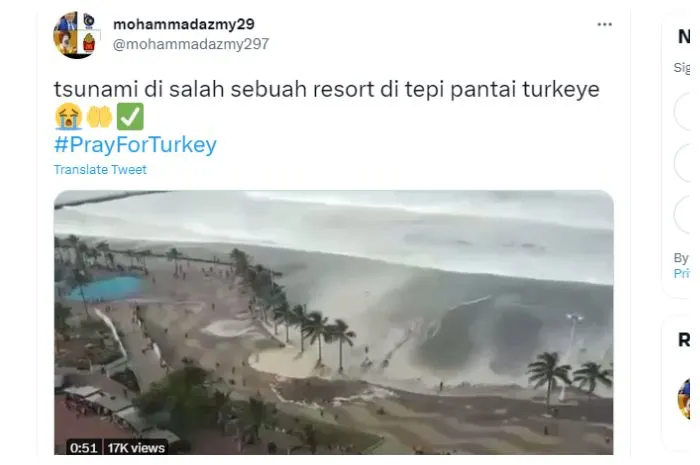 Heboh! Beredar Video Tsunami di Salah Satu Resort Tepi Pantai Turki, Asli atau Palsu? Cek Faktanya di Sini!