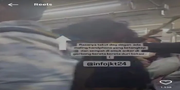 Pencuri di Gerbong KRL Tujuan Bekasi Sempat Diamuk Anker