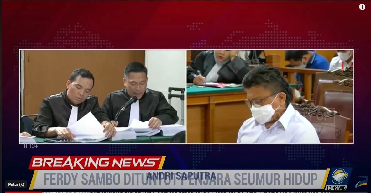 Ferdy Sambo Dituntut Penjara Seumur Hidup, JPU: Secara Sempurna Rencanakan Eksekusi Brigadir J