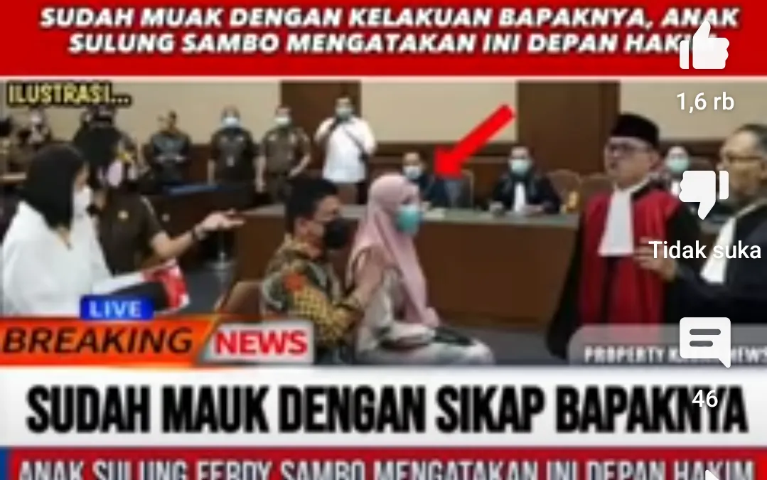 Muak dengan Kelakuan Ferdy Sambo, Anak Sulung Putri Candrawathi Katakan Hal Ini Didepan Hakim, Bagaimana Faktanya?
