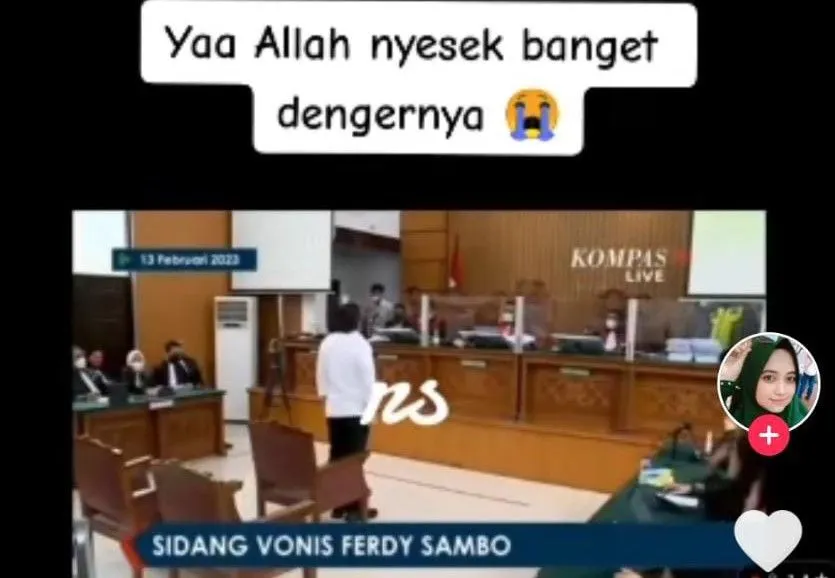 Syarifah Ima Syahab terlihat sedih dan kecewa atas vonis hukuman mati terhadap Ferdy Sambo, idolanya.