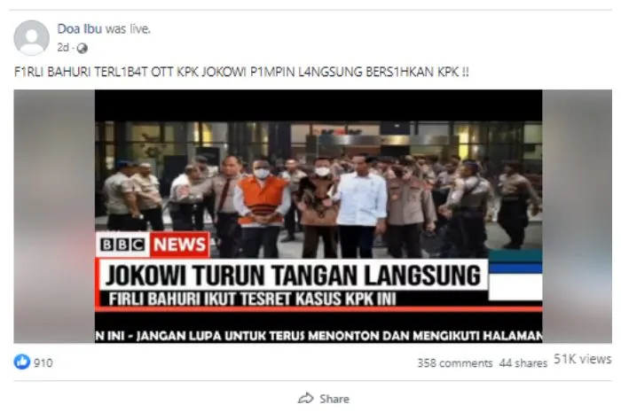 CEK FAKTA: Jokowi Turun Tangan Langsung, Firli Bahuri Ikut Terseret Kasus KPK Ini, Benarkah?