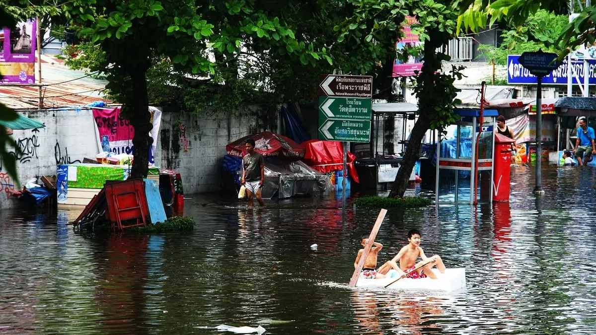 Ilustrasi banjir akibat curah hujan tinggi (pixsabay)