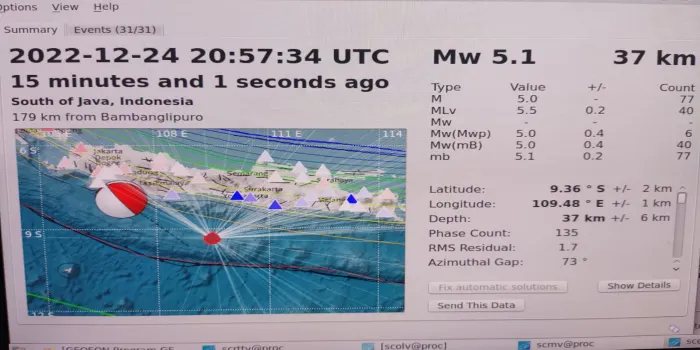 Gempa bumi 5,1 M mengguncang Kebumen, Minggu pagi 25 Desember 2022