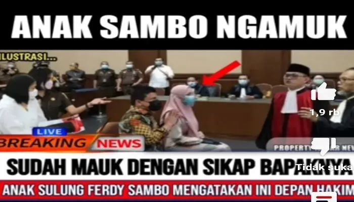 Heboh kabar anak sulung Ferdy Sambo sampaikan sesuatu di hapan majelis hakim.