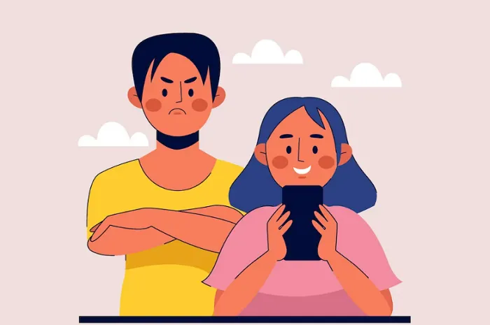 Ilustrasi tanda seseorang sedang cemburu.