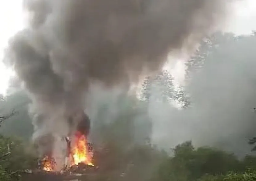 Video adanya helikopter jatuh di Ciwidey, Bandung Minggu, 28 Mei 2023